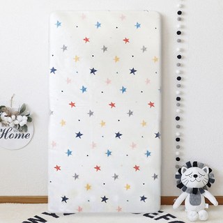 HABABY BED 台製 嬰兒床包組, 蠟筆小星 白色