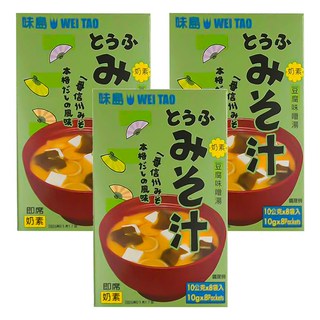 味島 素食豆腐味噌湯 8包, 10g, 3盒