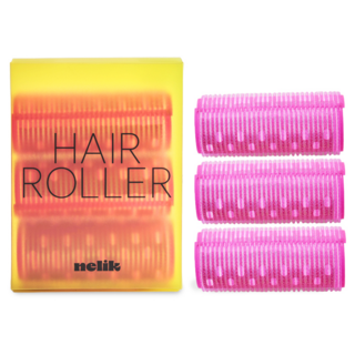 넬릭 컬 웨이브 헤어 롤 열전도 구르프 중형 3p, 핑크, 1개