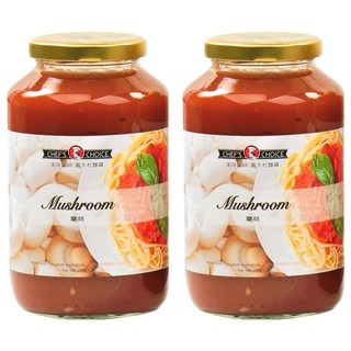 CHEF'S CHOICE 美味大師 義大利麵醬 蘑菇, 新鮮原料 香醇醬汁, 720g, 2罐