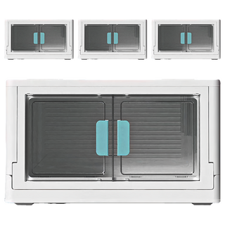 可摺疊大容量收納箱 藍色, 4個