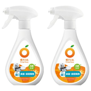 Orange House 橘子工坊 食器廚房兩用噴槍泡泡, 380ml, 2瓶