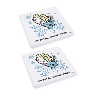 收納王妃 Tsum硬式珪藻土杯墊 方 2個, 艾莎, 1組