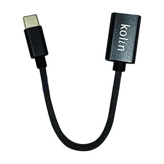 Kolin 歌林 Type-C-USB 轉接線 KEX-DLCP108, 16.5cm, 黑色, 1條