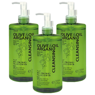 熊野 DEVE 橄欖&堅果卸妝油 溫和卸妝 深層清潔 日本原裝進口, 500ml, 3瓶