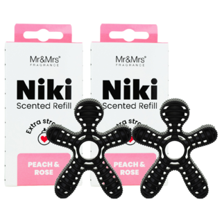 Mr&Mrs FRAGRANCE Niki 車用芳香劑補充蕊, 蜜桃玫瑰, 2個
