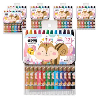 모니주 샤프식 색연필 핑크, 12색, 6개