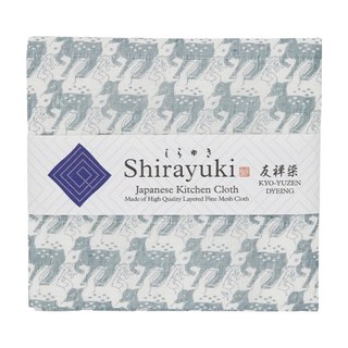 ShirayukiFuukin 友禪染多用途白雪拭巾 灰白神鹿 日本製造, 40 x 30cm, 1件