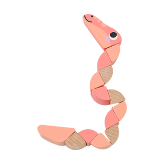 Janod 媽媽法寶 轉轉鱷魚，訓練孩童手部靈活度，安全水性塗料, 珊瑚紅, 1組