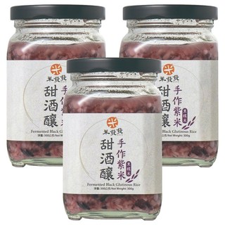 米發發 手作紫米甜酒釀, 溫潤滋補,可直接食用,也可調製冷飲或料理, 300g, 3罐