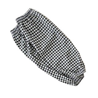 씨티컴퍼니 면 체크 작업용 팔토시 양팔착용 세트, 블랙