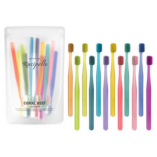 루치펠로 코랄리프 양면 미세모 칫솔, 12개입, 1개