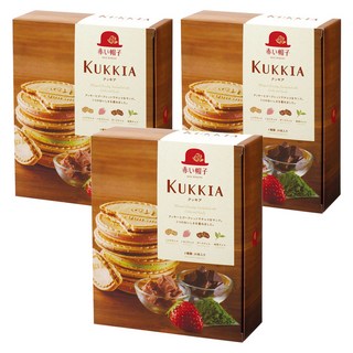 AKAI BOHSHI 紅帽子 法蘭酥禮盒 20枚 Set, 綜合4色法蘭酥, 牛奶可可風味 x 5 + 黑可可風味 x 5 + 抹茶可可風味 x 5 + 草莓可可風味 x 5, 3盒