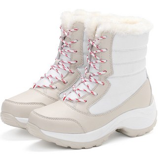 女款休閒保暖皮革毛絨雪靴 JJ_54