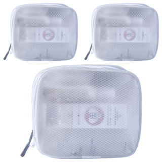 CHIFUN SENHUO 祈樂森活 無印風防潑水方胖盥洗包 3個