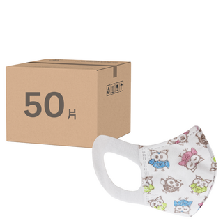 淨新科技 3D立體寬耳幼幼醫療口罩, 50片, 1盒, 貓頭鷹