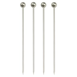 GOODLIVING 不鏽鋼球頭雞尾酒甜點籤 4入組, 4個, 單色