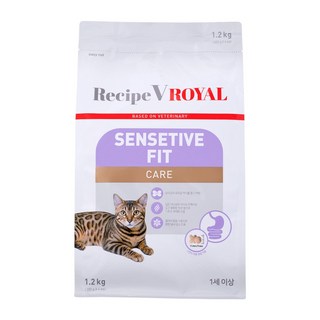 유한양행레시피브이 고양이 로얄 센서블케어 기능성사료, 소화+장건강, 1.2kg, 1개