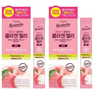 TEAZEN 茶禪 康普茶膠原蛋白果凍條 水蜜桃口味, 2盒, 280g