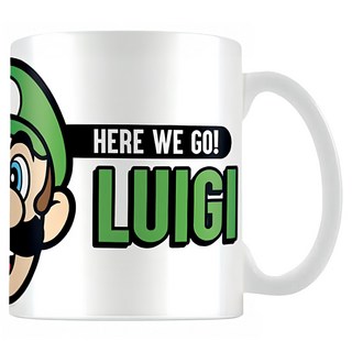 PYRAMID INTERNATIONAL 超級瑪利歐馬克杯 陶瓷材質 110oz/315ML, 路易吉 HERE WE GO LUIGI, 1個