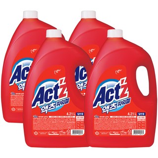 액츠 파워젤 액상세제 일반용 본품, 4.21L, 4개