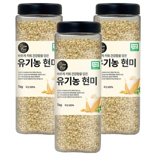 Prime Field 유기농 현미, 1kg, 3개