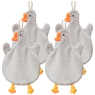 鴨子擦手巾 超強吸水珊瑚絨 掛繩設計, 4個, 2組