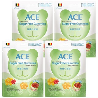 ACE 無糖Q軟糖 比利時進口 無添加人工色素, 240g, 4包