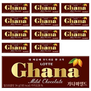 LOTTE 樂天 牛奶巧克力, 34g, 12片
