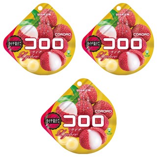 UHA 味覺糖 Cororo 酷露露 Q糖 荔枝味, 3包, 40g