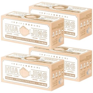 華淨醫材 醫用口罩4D成人立體, 燕麥奶, 25片, 4盒