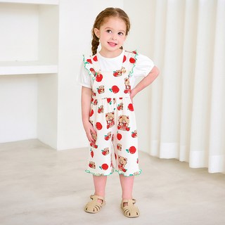 mollimelli 女童透氣Miko角色荷葉邊吊帶褲