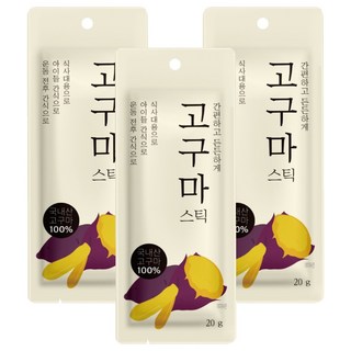 Jayeondaum 韓國產地瓜條隨手包, 20g, 3包