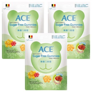 ACE 無糖Q軟糖 比利時進口 無添加人工色素, 240g, 3包
