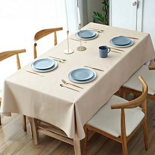 北歐風桌巾餐巾 純色 防水防油桌布 PVC材質, 140 x 180cm, 07.香檳色, 1個