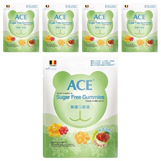 ACE 無糖Q軟糖 比利時進口 無添加人工色素, 240g, 5包
