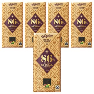 Whittaker's Cocoa Lovers 86%迦納黑巧克力, 5塊, 100g