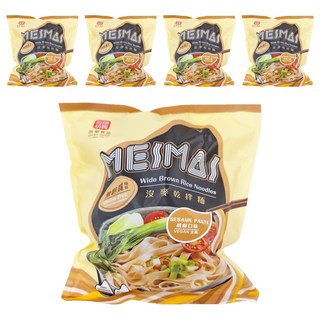 源順食品 沒麥乾拌麵, 寬麵條, 胡麻口味, 全素, 無麩質, 5包