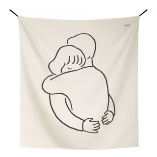 abundance 插畫牆壁掛布 Vol.2, 棉+混合聚酯布料, 有掛環, 裝飾/遮陽/空間區隔多功能, M(60 x 54cm), 擁抱款