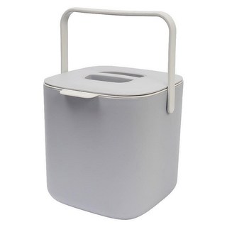 OMORY 飯後廚餘 多功能乾濕分離廚餘桶, 附蓋避免蚊蟲, 密封隔絕臭味, 16.5 x 16.5 x 17.5cm, 百搭灰, 1個