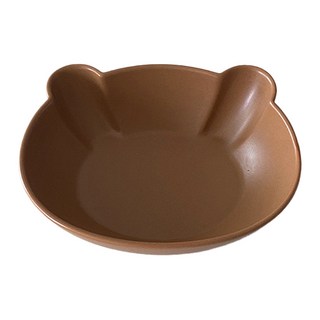 沐慕家居 第2代陶瓷小熊碗盤 Set, 卡其色, 1組