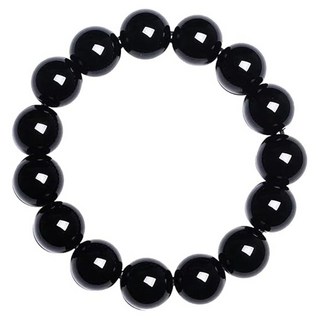 天然黑銀曜石 12mm 39g, 黑銀曜石