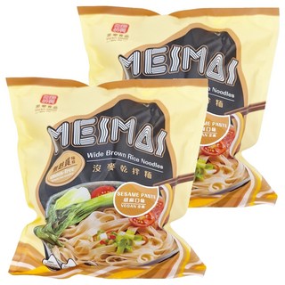 源順食品 沒麥乾拌麵, 寬麵條, 胡麻口味, 全素, 無麩質, 2包