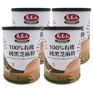 馬玉山 有機純黑芝麻粉, 400g, 4罐