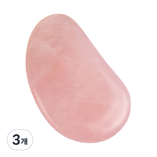 玫瑰石英刮痧板, 卵石型, 3個