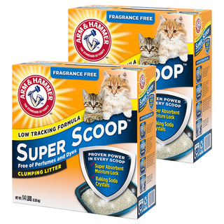 ARM&HAMMER 超凝結貓砂 無香味 99%低粉塵 超強凝結力 易於清潔, 6.35kg, 2盒