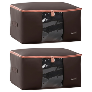 Reddot 紅點生活 600D高密度牛津布棉被衣物收納袋, 咖啡色, 2個