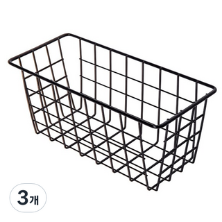 제이라이프 크립토 욕실 다용도 바구니 소형, 블랙, 3개