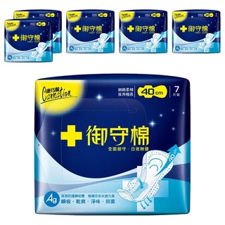 康乃馨 御守棉衛生棉 護翼型, 夜用極長型(40cm), 7片, 6包