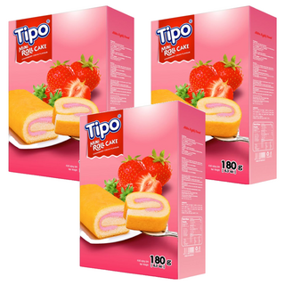 Tipo 瑞士捲 草莓口味, 180g, 3盒